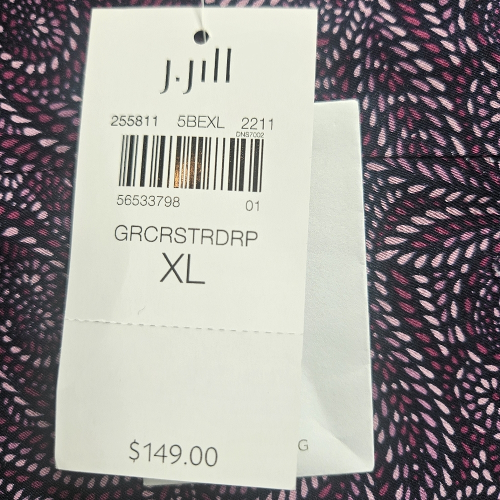 J. Jill NEW Tiered Dress Purple Paisley Size XL Midi - Picture 10 of 12
